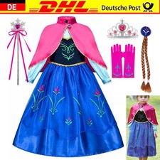 Anna Frozen Kinder Mädchen Party Kleid Cosplay Kostüm Girl Book Week SnowQueen👍