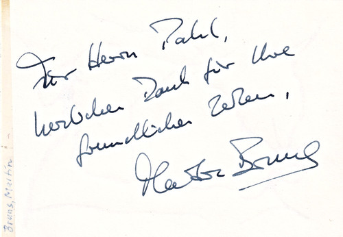 Martin bruns autograph widmung - bruns, autograph+widmung