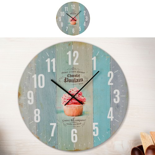 Wanduhr ø45 bunt retro analog - wanduhr,