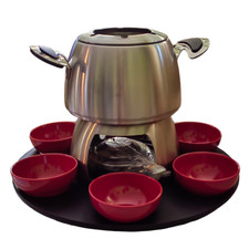 Edelstahl Fondue-Set mit 6