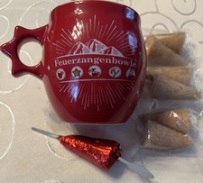 Tasse  für Feuerzangenbowle mit 6 Minizuckerhüten  und  einem Zuckerhut- Stick