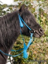 tolle rote Trense Pony Trense  mit weissen Perlen und Englischzügel Gr. Shetty
