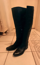 GEOX Stiefel Langschaft Gr.40 Overknee Schwarz Design Leder TOP