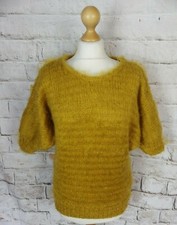 Vintage flauschiger flauschiger Shaggy super weich senf ocker S 8 10 Pullover Pulli