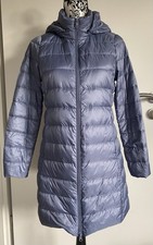 Ultraleichter Daunenmantel Jacke  Mit Kapuze Gr 38 eisblau NEU