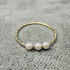 Ring vergoldet Perlen beweglich Größe 52 Damen Schmuck zart