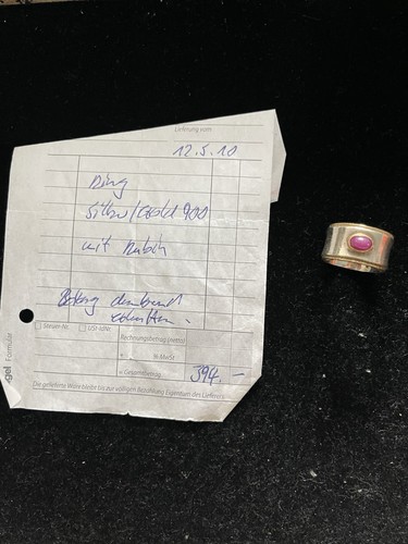 Ring silber mit rubin - silber,