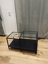 wohnzimmer tisch glas metall