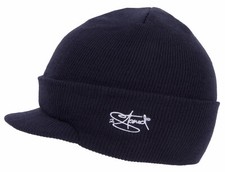 2Stoned Winter-Mütze mit Schirm Visor Beanie Cap Deluxe Dark Navy für Erwachsene