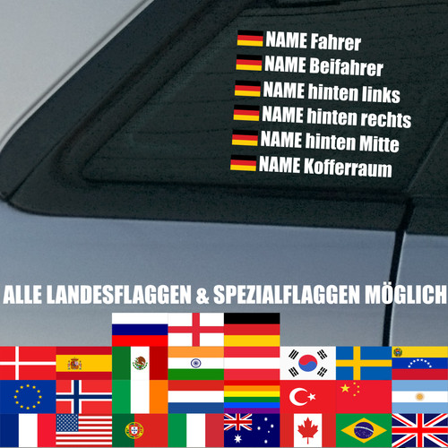Autoaufkleber name flagge - autoaufkleber,