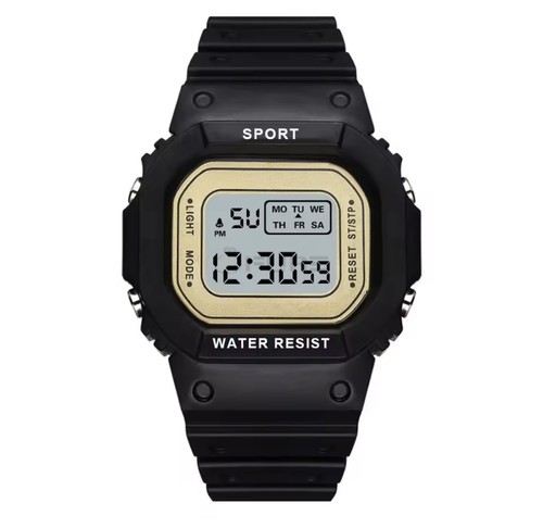 Schwarz gold led digitaluhr - led,