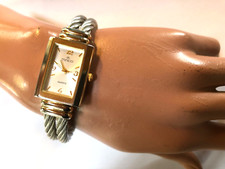 Vintage MINICCI Damenuhr Spangenuhr Armreif Quarz silber  gold