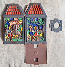 Antike Dresdner Laterne: Hänsel und Gretel - faltbar Pappe Antik Alt Weihnachten