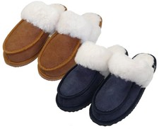 Pantoffel in Mokasin Form mit echtem Lammfell gefüttert Hausschuh Hausschuhe