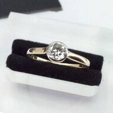 Ring 585/14k Gelbgold  1 x  Diamant 0,45 ct Brillant  Gr. 50 Altschliff #2195
