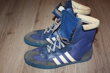 Adidas Retro Box Schuhe 42 UK 8 West Germany 80er Vintage blau Bayer 80s Box Hog