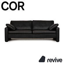 Cor Conseta Leder Zweisitzer Schwarz Sofa Couch
