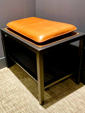 Vintage Bank aus schwarzem Metall und hochwertigem Kunstleder – Premium Qualität