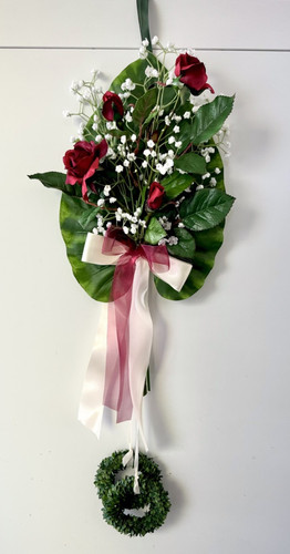 Kirchenbank gesteck hochzeit - gesteck,