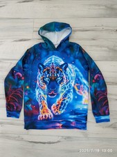 Hoodie Gr. 158  mit Kapuze mit buntem Tiger