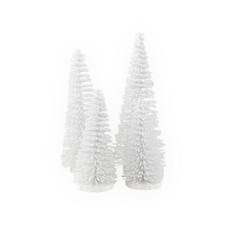 Hoff Interieur Deko-Objekt-Set Glam 4-tlg. weiß Tanne H 15 cm H 8 cm Kunststoff