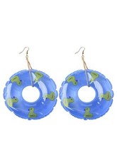 Schwimmreifen Ohrringe blau -