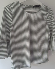 Hallhuber Bluse Gr. 36 grün/weiss sehr gut