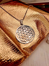 Lebensblume Anhänger Blume des Lebens Silber Kette 45-50 cm / Ø 35 mm