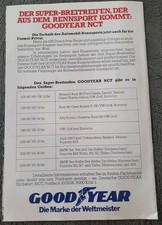 Werbeblatt GOODYEAR Breitreifen Motorsport 