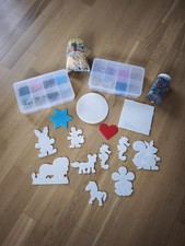 Großes Steckperlen Bügelperlen Set mit XXL Platten, Perlen, 12 Motiven, Basteln