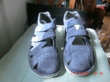 Velourleder Sandalen mit Klettverschluss, für orthopädische Einlagen, Gr. 8