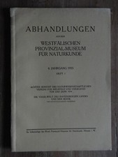 Ornithologie 1935 Avifauna Bielefeld Herfort Bünde Versmold  Vogelkund Vogelwelt