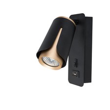 LED Wandleuchte Schwarz Gold