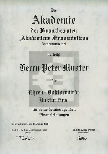 Diplom urkunde ehren doktor - diplom,