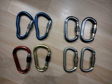 6x schrauben Karabiner HMS, oval Alu & Stahl Kletterkarabiner Climbing