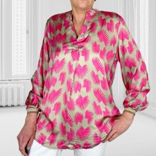 ITALY Damen Bluse Satin-Optik