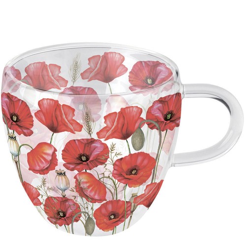 Tasse 10cm glas - glas, doppelwandig