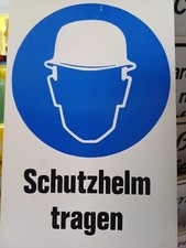 Schutzhelm tragen Schild Kunststoff  250x150 mm Neu Top 