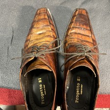 Ital. Herrenschuhe, Gr. 42, echt Leder, braun, neuwertig