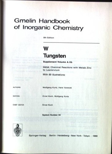 Gmelin handbook inorganic - handbook,