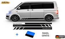 Bus Seiten-Streifen Aufkleber-Set, kompatibel. m. VW T4, T5 & T6.1 WUNSCHTEXT