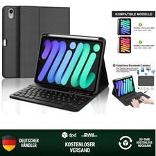 iPad Mini Tastatur Magnetisch Bluetooth QWERTZ Hülle 7 6 Generation Schwarz