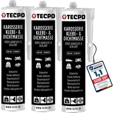 3x370g TECPO KAROSSERIE KLEBE und DICHTMASSE SCHWARZ KAROSSERIEKLEBER KLEBEMASSE