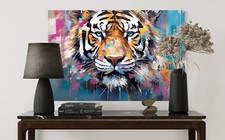 Tiger Leinwand Bild Farbig