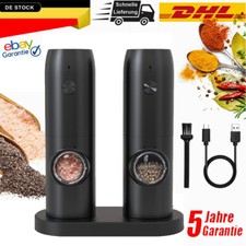 2x Elektrische Salz und Pfeffermühle Set Automatischer Schwerkraft Gewürzmühlen
