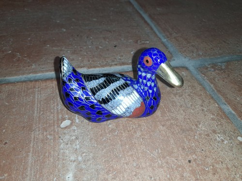 Cloisonne emaille ente blau - cloisonne,