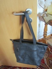 FUNBAG strapazierfähiger Shopper Damentasche Schultertasche Leder schwarz