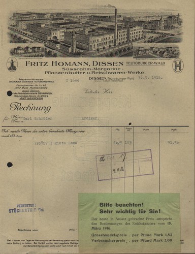Dissen rechnung 1916 - dissen,,