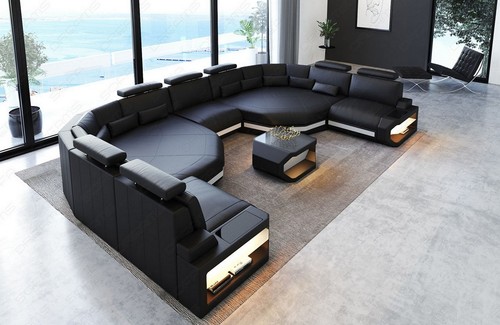Leder sofa wohnlandschaft - sofa,