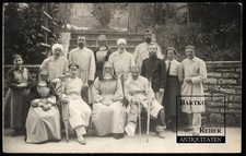 Foto 1.WK Bruchsaal 1915 Lazarett Nonnen Ordensschwestern u Verwundete Soldaten